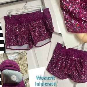 lululemon athletica Women's Patterned Magenta Shorts
